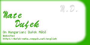 mate dufek business card